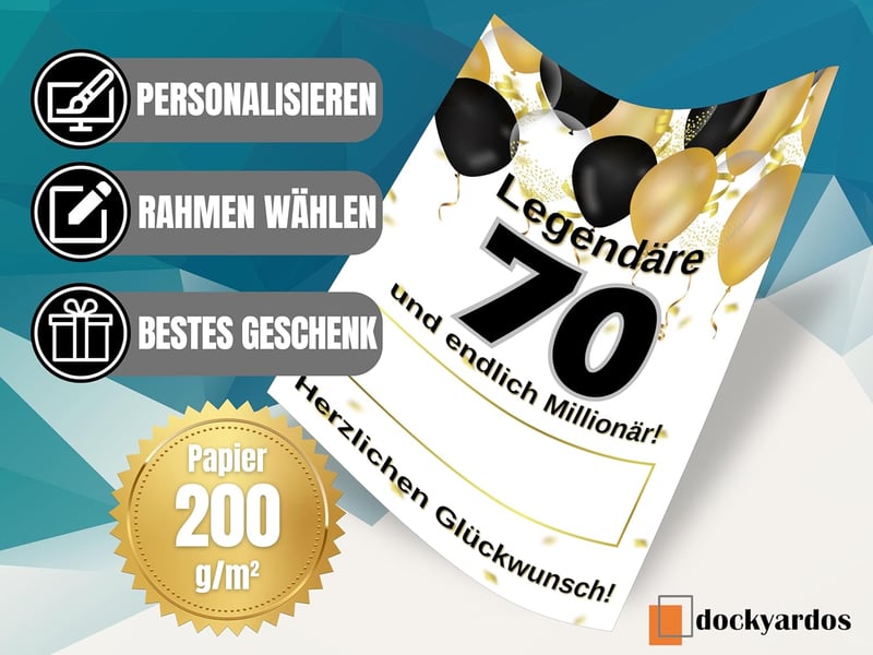 Geldgeschenk zum 70. Geburtstag - Kreative Geschenkidee für Paare