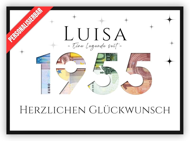 Personalisierbares Geldgeschenk zum 70. Geburtstag für Alle
