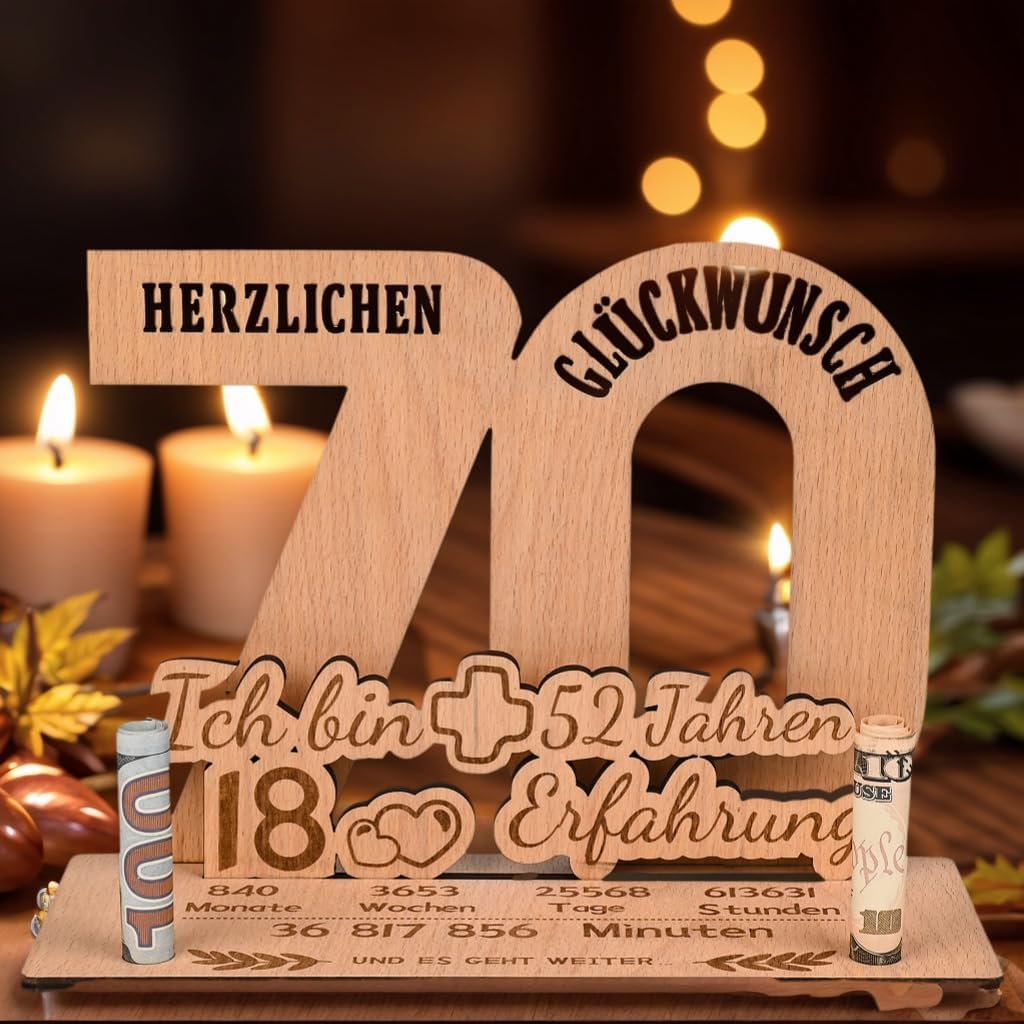Lustiges 70. Geburtstagsgeschenk für Frauen und Männer mit Gästebuch