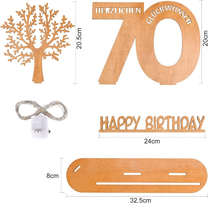 Holz Schild mit Gästebuch für Geldgeschenke zum Geburtstag