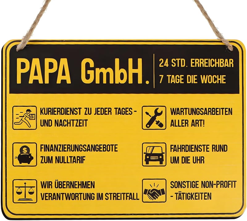 Lustiges Holzschild zum Geburtstag für Papa