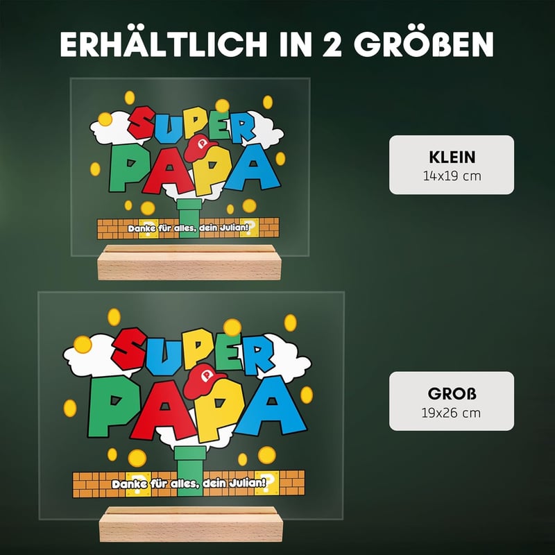 Acryltafel für Vatertag - Retro Geschenkidee für Papa