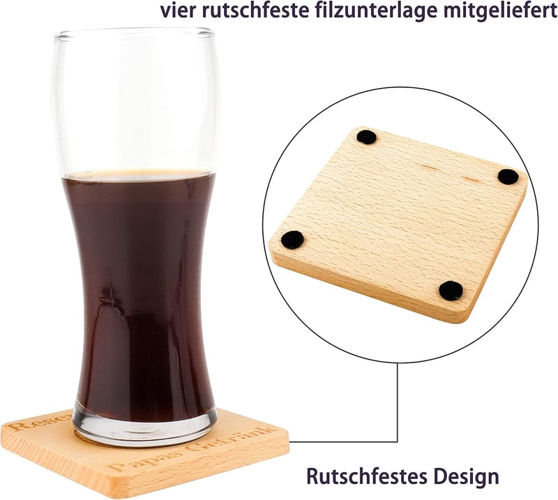 Lustige Holzuntersetzer als Vatertagsgeschenk für Papa