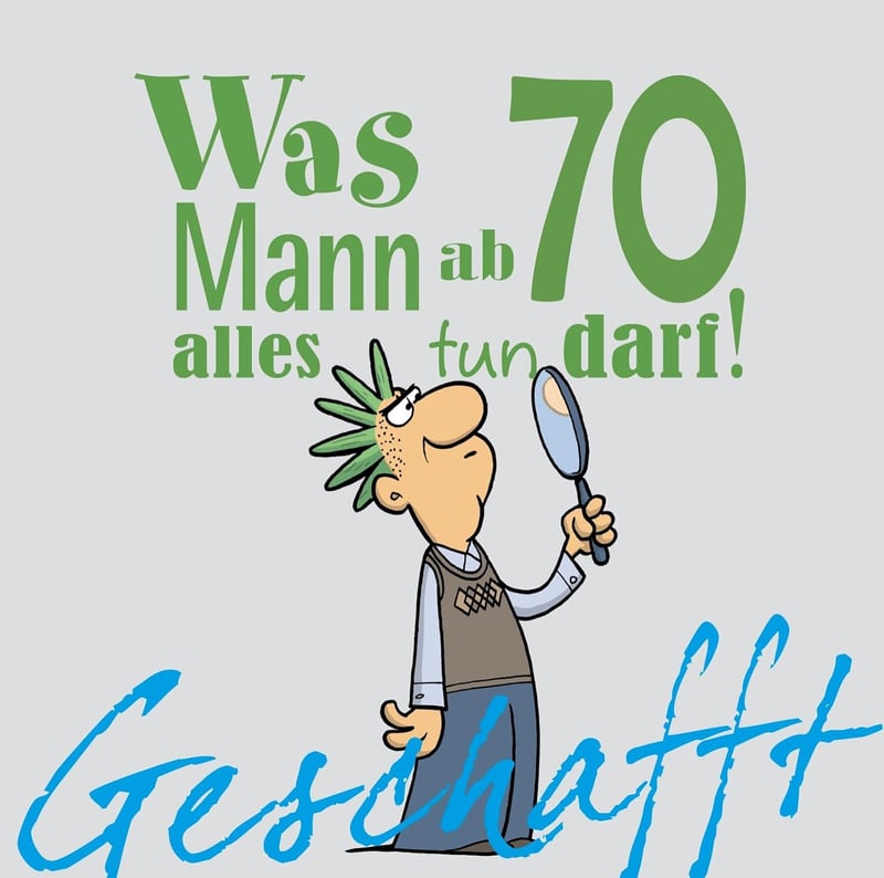 Lustiges Geschenkbuch für Männer zum 70. Geburtstag mit Cartoons