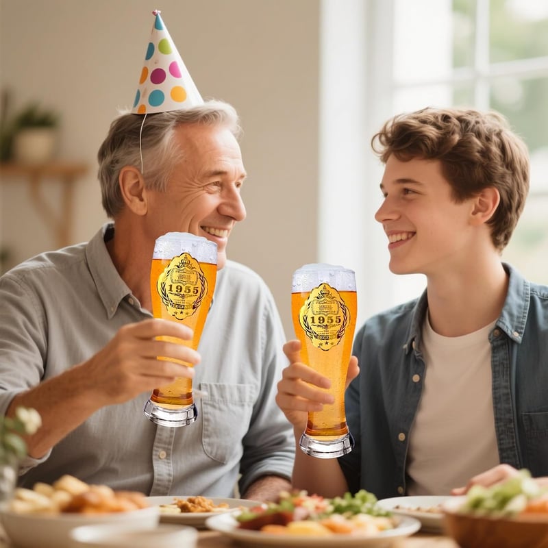 Personalisierte Bierglas-Gravur zum 70. Geburtstag für Männer