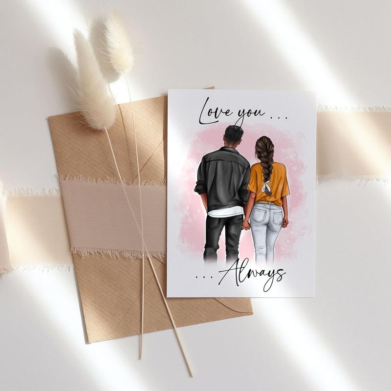Personalisierte Pärchenkarte zum Valentinstag für Paare
