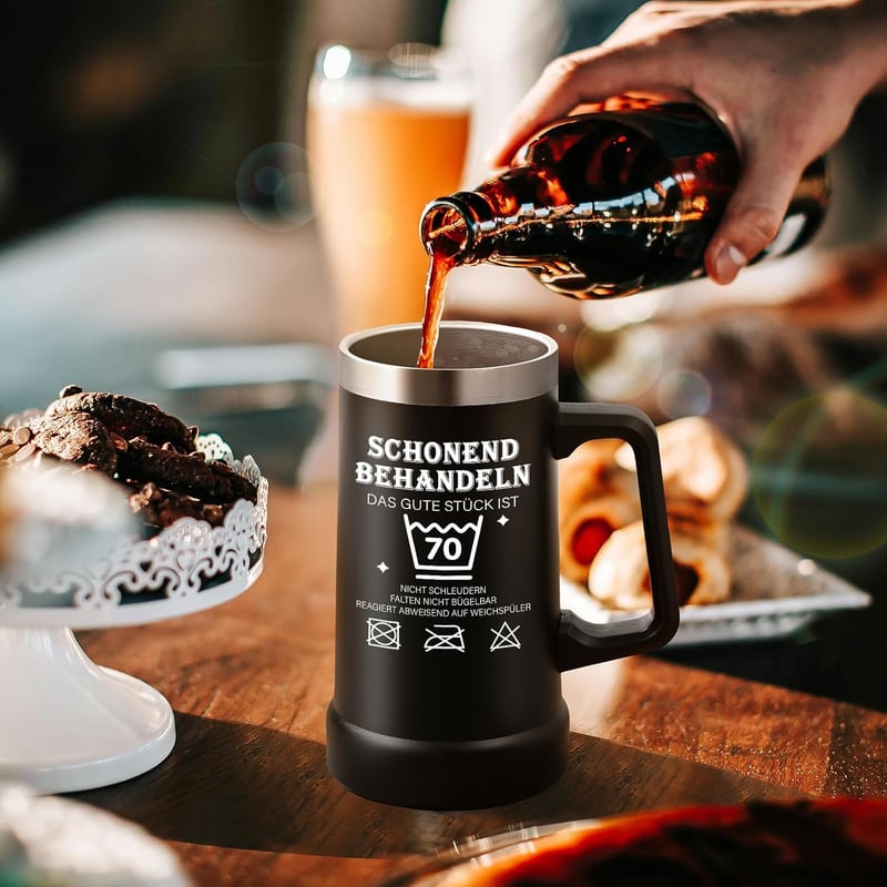 Lustiges Edelstahl-Thermobecher-Geschenk zum 70. Geburtstag für Männer