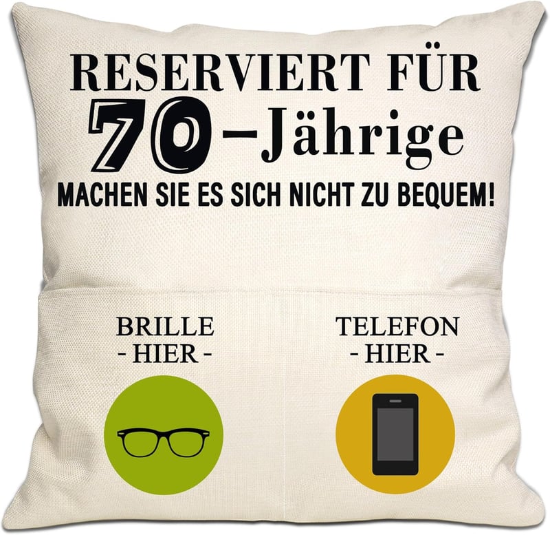 Kissenbezug zum 70. Geburtstag für Frauen und Männer