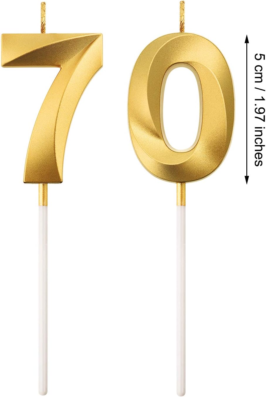 70. Geburtstag Ziffernkerzen für Kuchen – Deko für Feierlichkeiten
