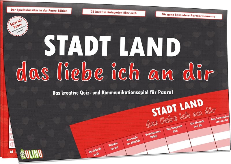 Jahrestagsgeschenk: Kulinu Spiel für Paare - 100% Made in Germany