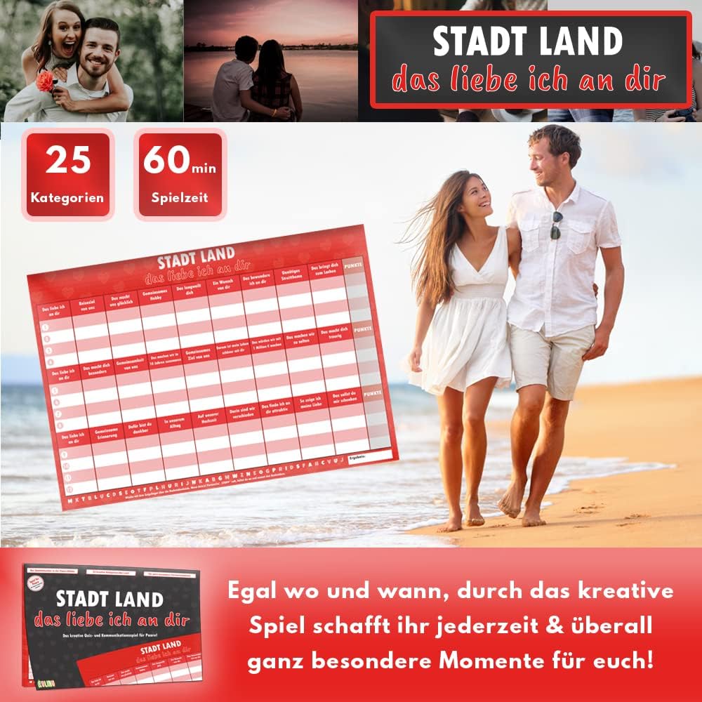 Jahrestagsgeschenk: Kulinu Spiel für Paare - 100% Made in Germany