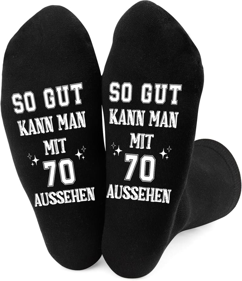Personalisierte Socken zum 70. Geburtstag für Ehepartner
