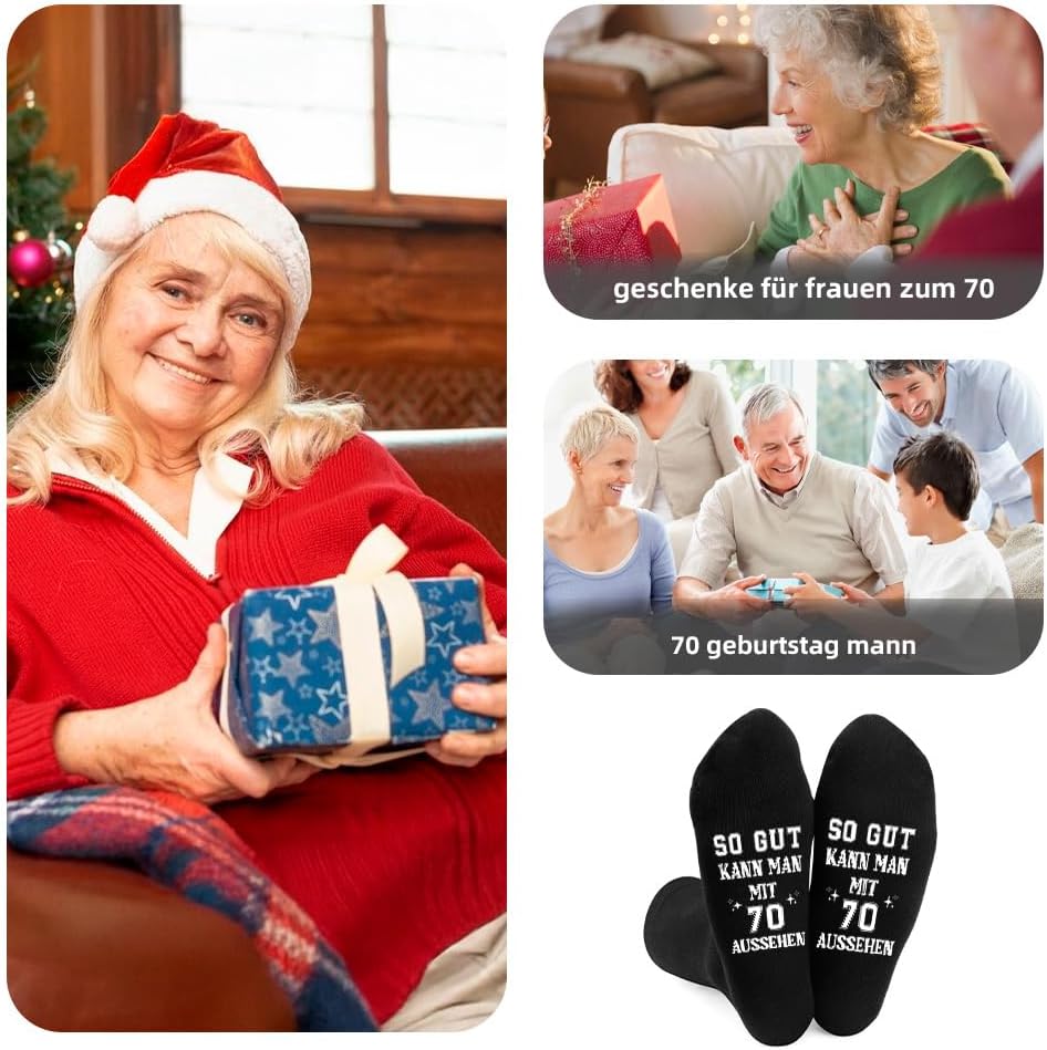 Personalisierte Socken zum 70. Geburtstag für Ehepartner