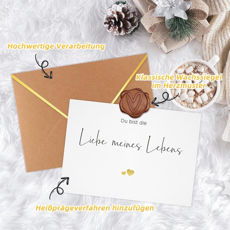 Hochzeitstagskarte A6 mit Wachssiegel – 