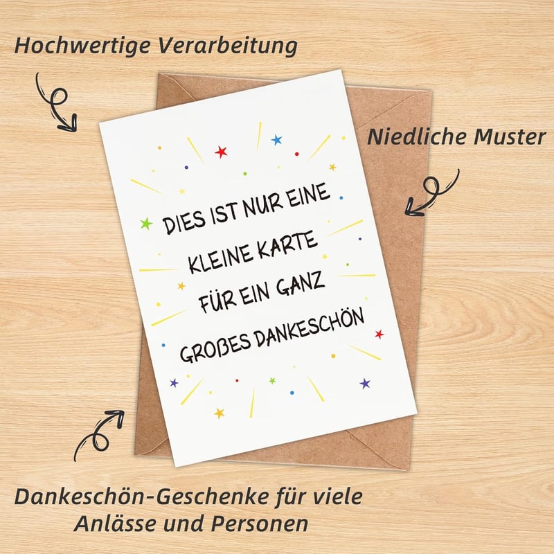 Dankeskarten-Set mit Umschlägen – ideales Dankeschön für alle