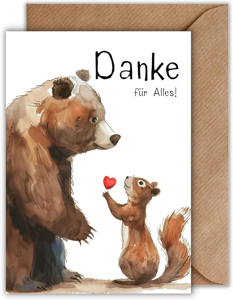 Dankeskarte mit Umschlag – Stilvolle A6 Karte für Freunde und Familie