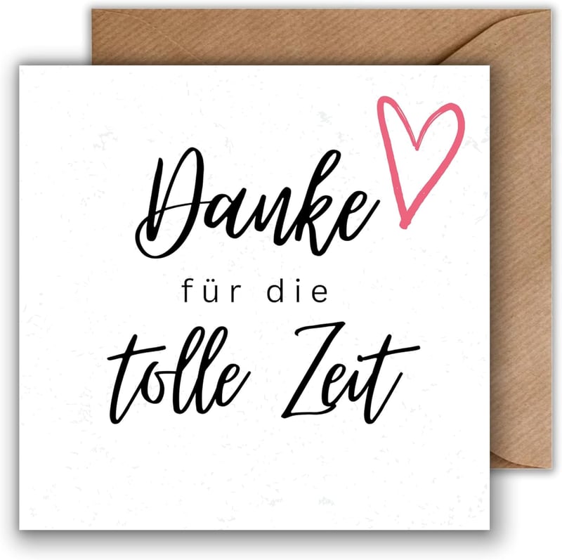 Dankeskarte „Danke für die tolle Zeit“ – persönliche Abschiedskarte für Kollegen und Freunde (125mm x 125mm)