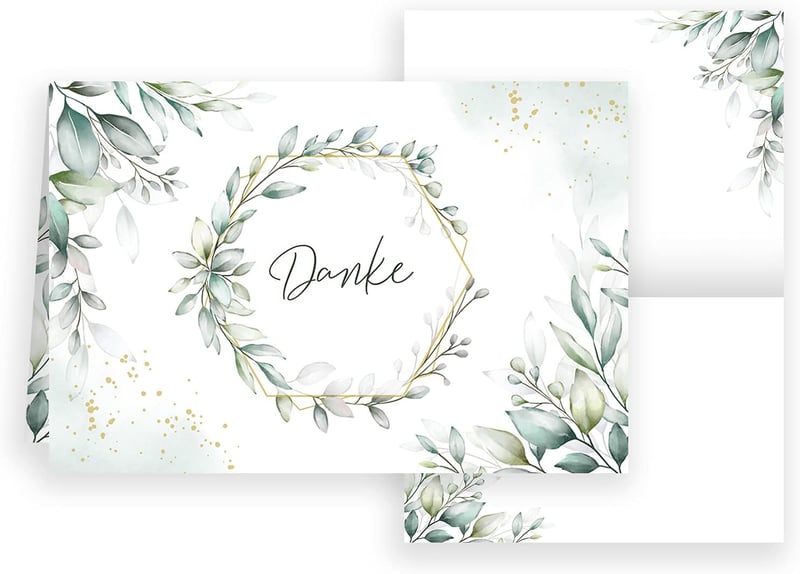Dankeskarten zur Feier von Hochzeit und Jahrestag im stilvollen Design