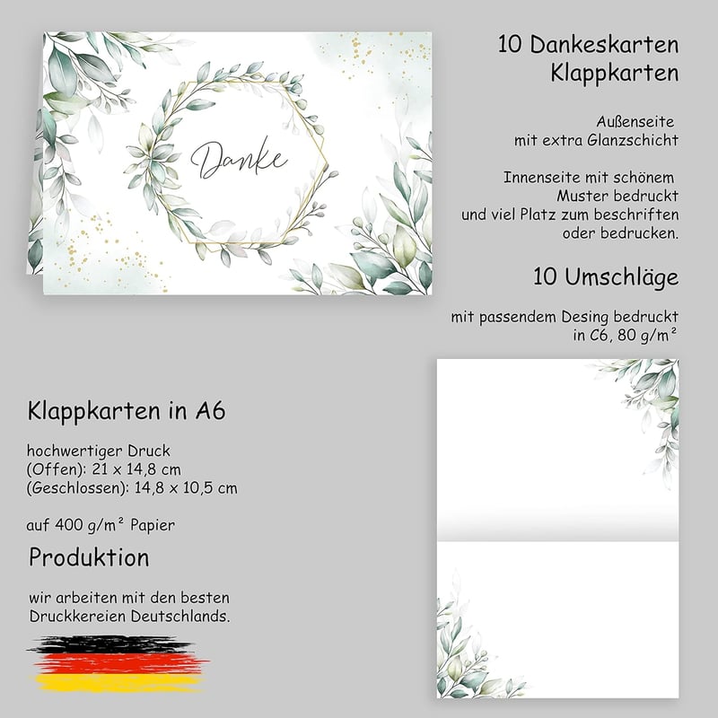Dankeskarten zur Feier von Hochzeit und Jahrestag im stilvollen Design