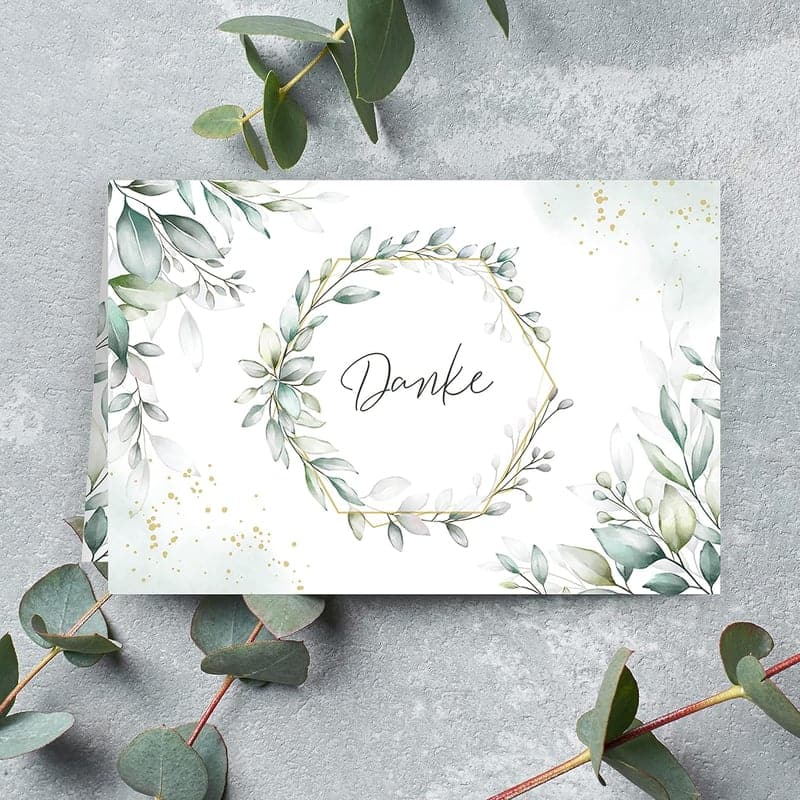 Dankeskarten zur Feier von Hochzeit und Jahrestag im stilvollen Design
