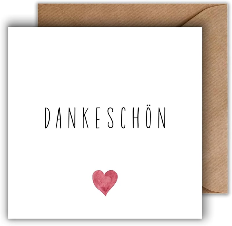Dankeskarten-Set zur Hochzeit - 10x Dankeschön-Karten mit Umschlägen