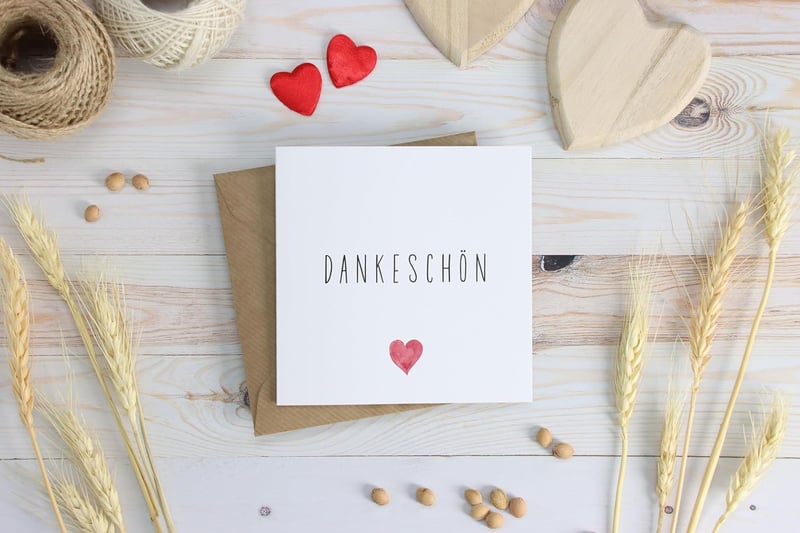Dankeskarten-Set zur Hochzeit - 10x Dankeschön-Karten mit Umschlägen