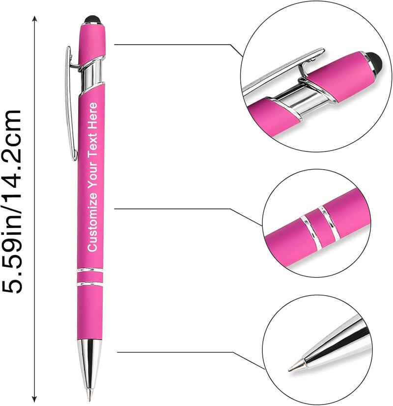 Personalisierbare Metallkugelschreiber mit Gravur – 12er Set für Frauen und Männer