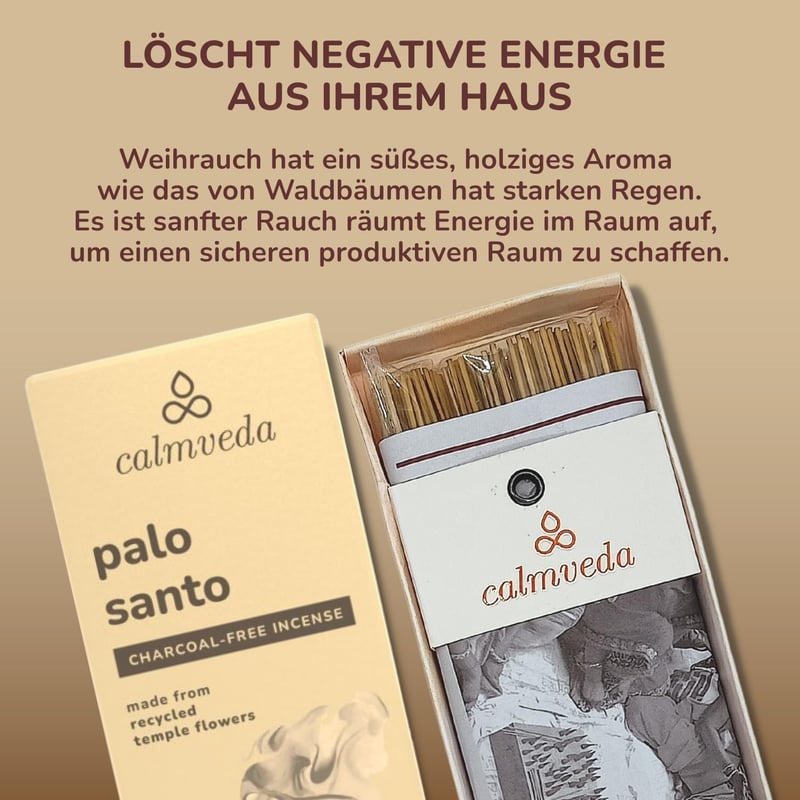 Palo Santo Räucherstäbchen Set aus Upcycled-Blumen – Reinigen und Entspannen