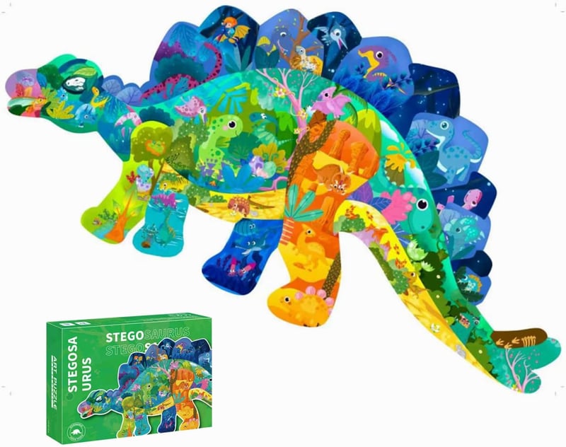 Stegosaurus Kinderpuzzle (80 Teile) - Lernspielzeug für 4-10 Jahre