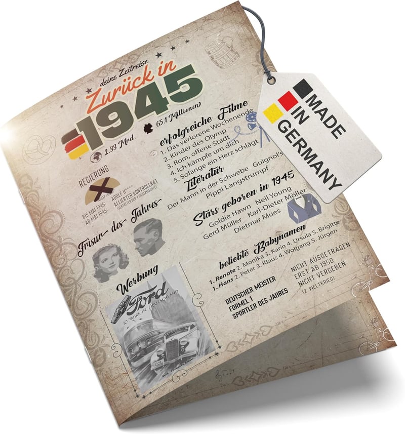 Besondere Geburtstagskarte 80 Jahre für Frauen und Männer inkl. Umschlag