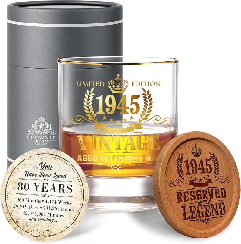 Personalisierte Whiskeygläser zum 80. Geburtstag für Männer