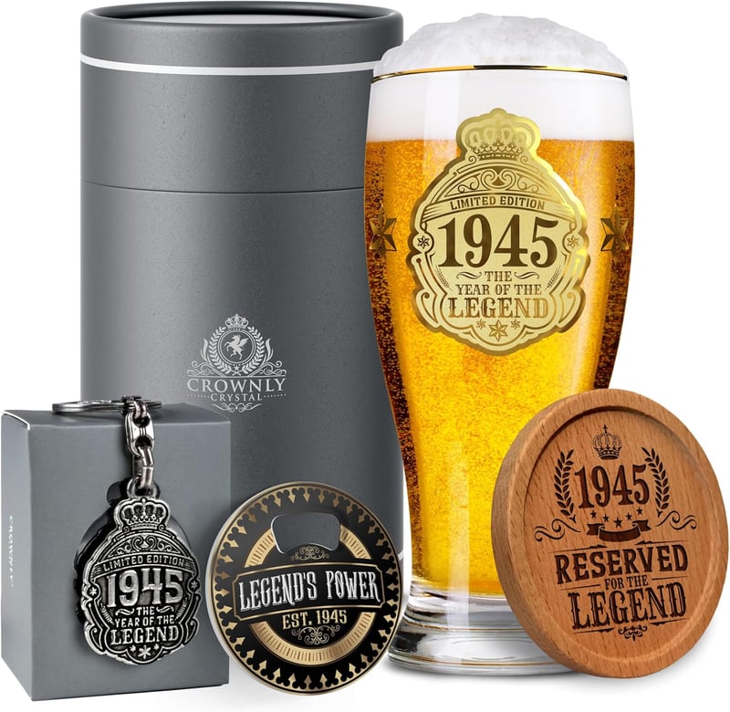 Personalisierte Biergläser mit Gravur zum 80. Geburtstag für Männer