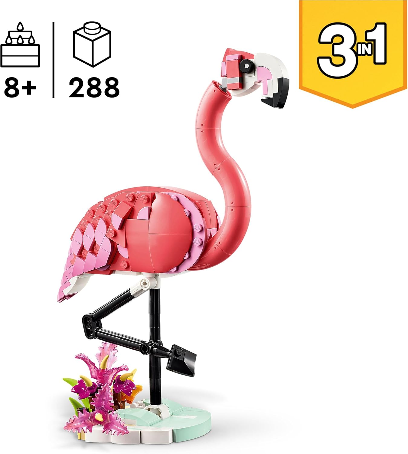 LEGO Creator 3in1 Rosa Flamingo - Kreatives Spielzeug für Kinder ab 8 Jahren