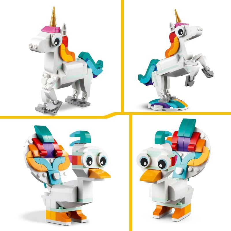 LEGO Creator 3-in-1 Magisches Einhorn – 7+ Jahre – Kreatives Spielzeug