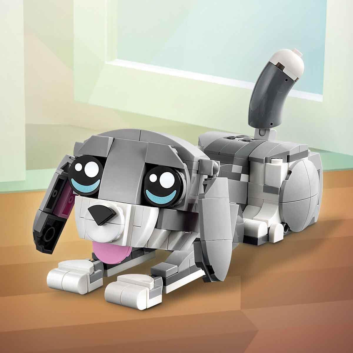 LEGO Creator 3in1 Graue Katze - Umbaubar zu Hund oder Taube - Spielzeug ab 8 Jahren