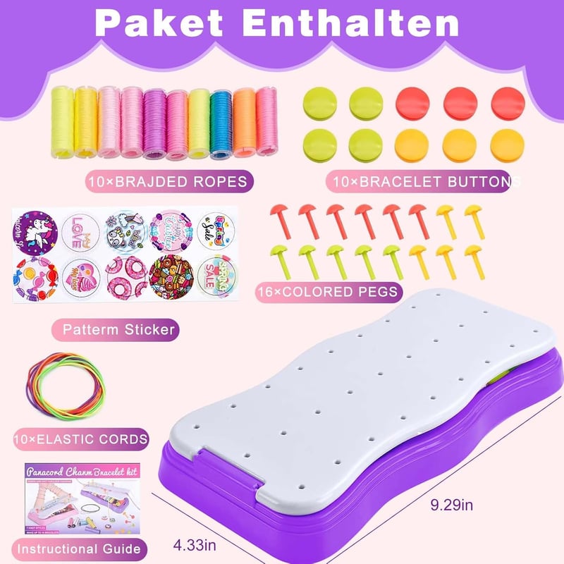 Freundschaftsarmband-Bastelset für Mädchen – DIY Geburtstagsgeschenk (violett)