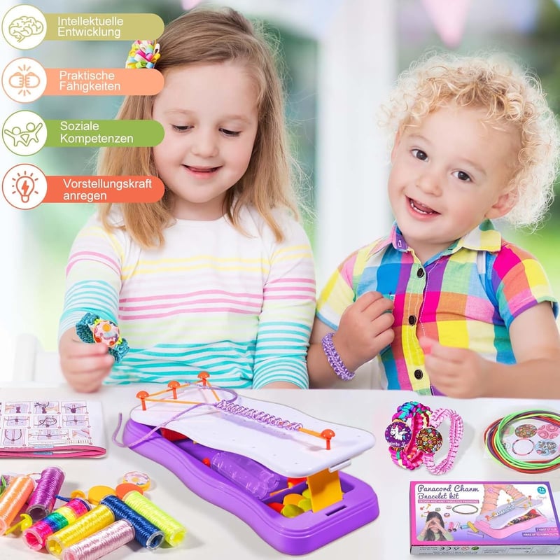 Freundschaftsarmband-Bastelset für Mädchen – DIY Geburtstagsgeschenk (violett)