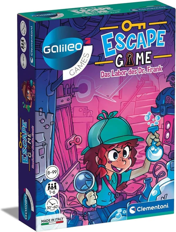 Clementoni Escape Game - Labor des Dr. Frank - Rätselspaß für die ganze Familie ab 8 Έτη