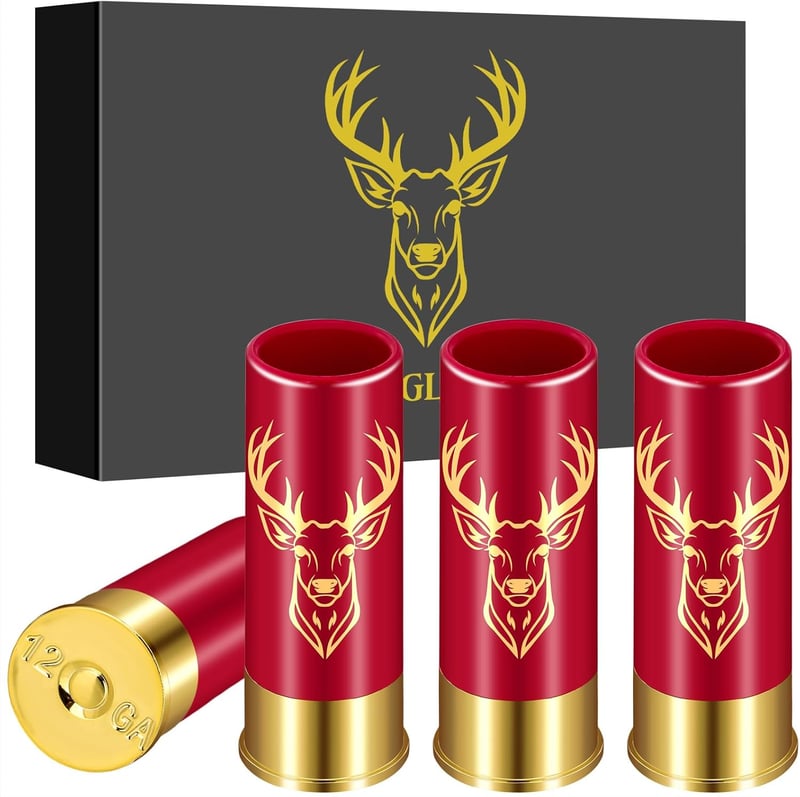 Hirschkopf Schnapsgläser, 4er Set, für Jäger und Feierlichkeiten
