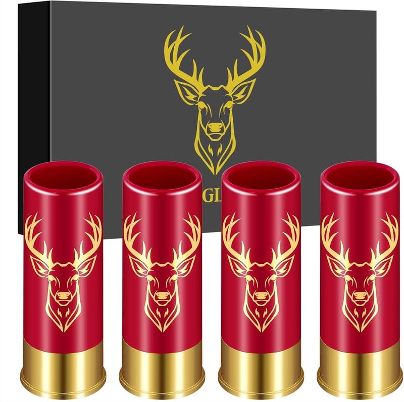 Hirschkopf Schnapsgläser, 4er Set, für Jäger und Feierlichkeiten