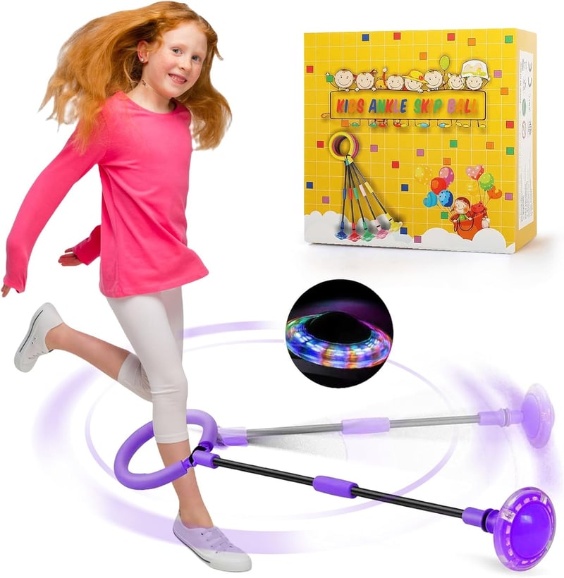 Blinkender Sprungball für Kinder mit Licht – Faltbarer Ankle Skip Ball