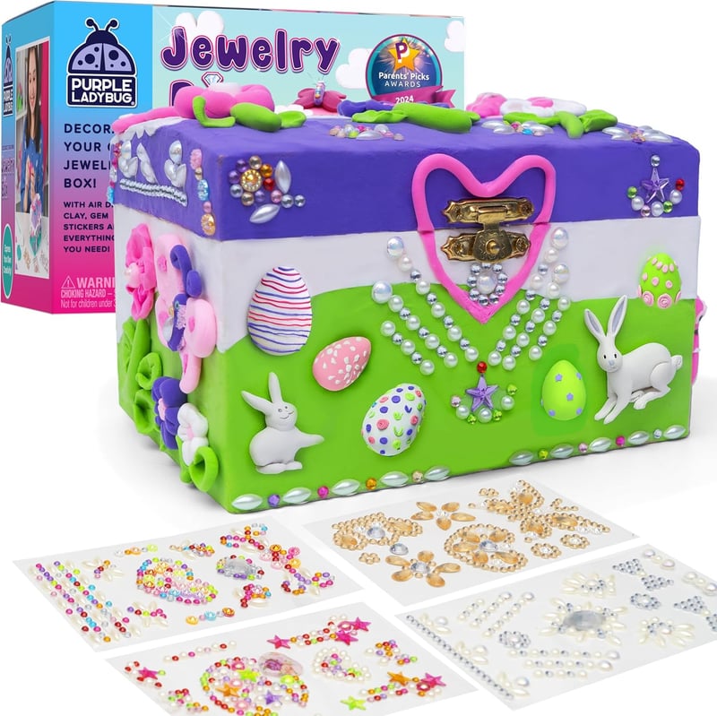 Kreatives DIY Schmuckkästchen für Mädchen (6-13 Jahre) - personalisierbares Bastelset