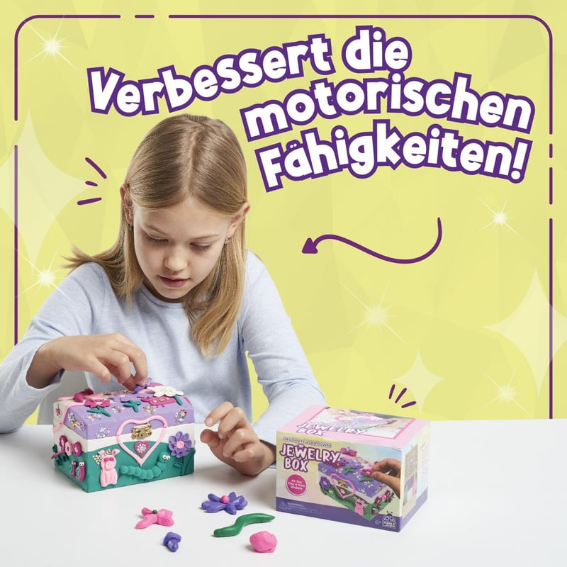 Kreatives DIY Schmuckkästchen für Mädchen (6-13 Jahre) - personalisierbares Bastelset