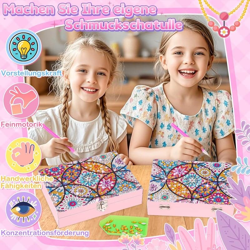 Bastelset für Mädchen 5-10 Jahre: Diamond Painting Schmuckkästchen
