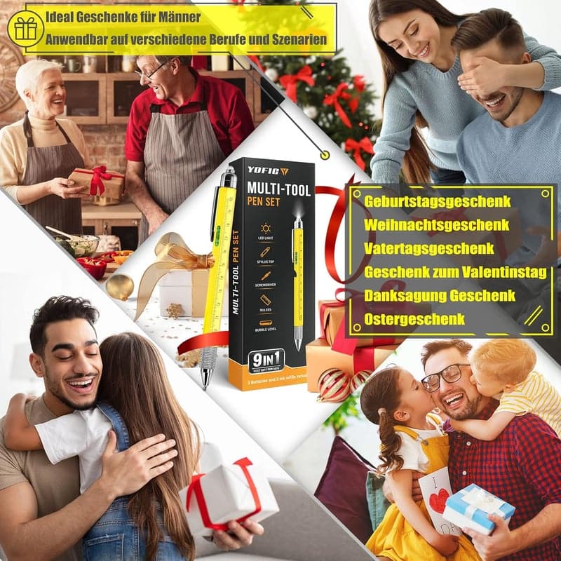 Multifunktions Kugelschreiber 9-in-1 für Väter und Männer