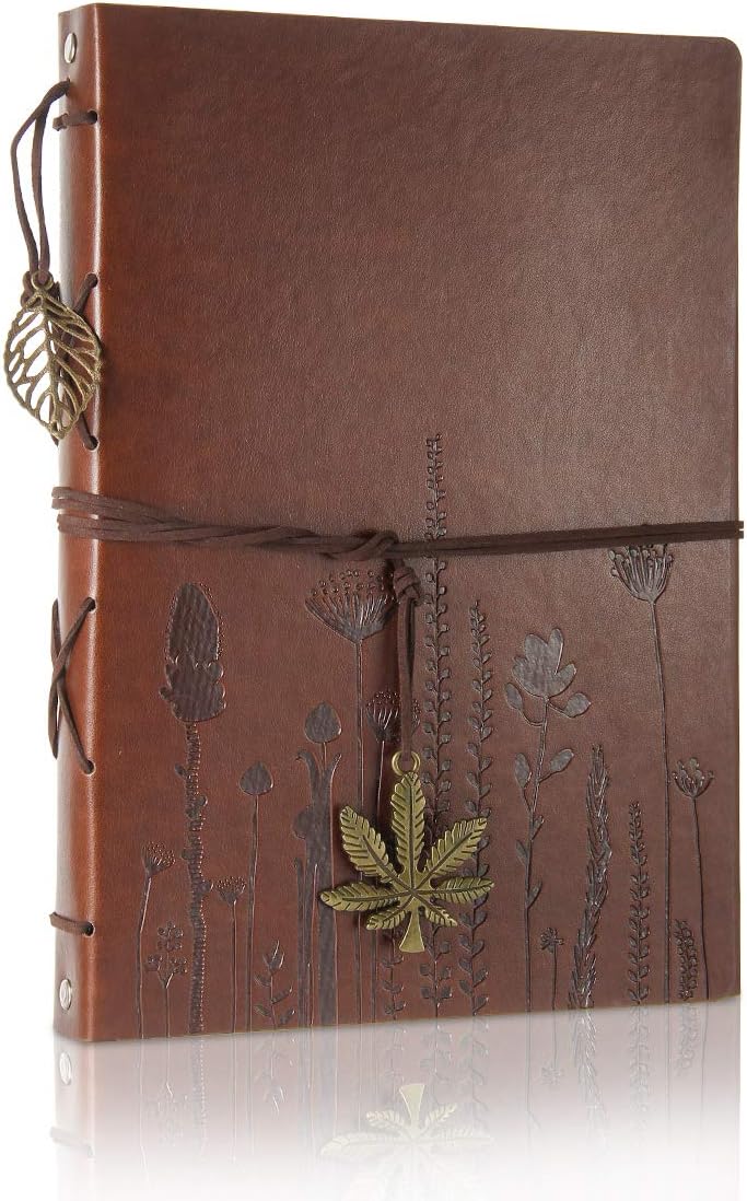 Selbstgestaltetes Leder Scrapbook mit 60 Seiten – Perfektes Geschenk für Paare