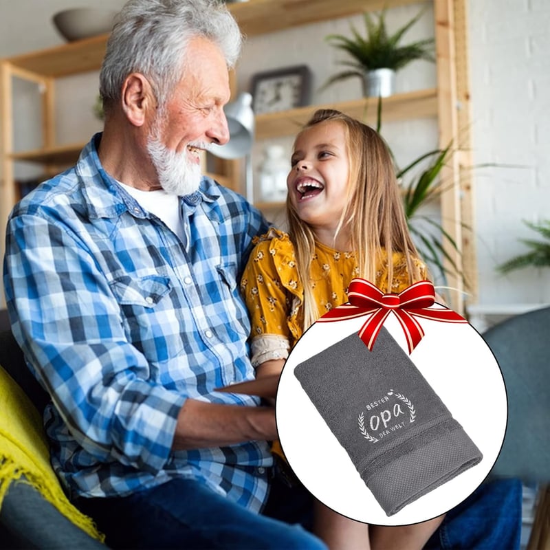 Weltbester Opa Handtuch 50 x 100 cm – Perfektes Geschenk zum Geburtstag