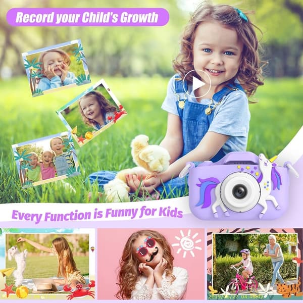 Einhorn Kinderkamera 1080P HD mit 32GB SD-Karte für 3-12 Jahre