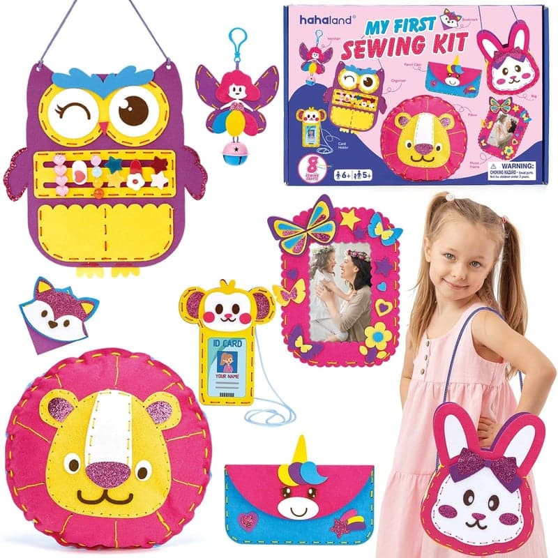 Nähset für Kinder mit Einhorn, Eule und Hase – 8 DIY Projekte für Mädchen