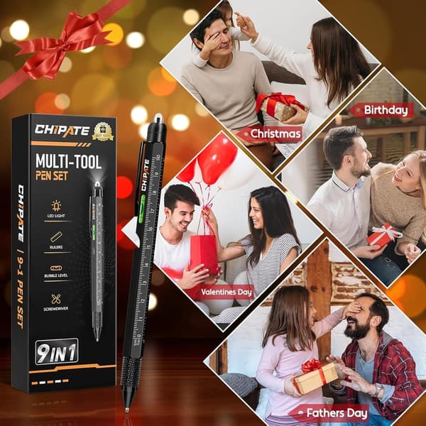 Multifunktions-Kugelschreiber 9-in-1 für Männer als Geburtstagsgeschenk